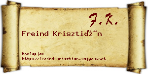Freind Krisztián névjegykártya